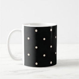 Sparse Polka Dots auf schwarz Kaffeetasse