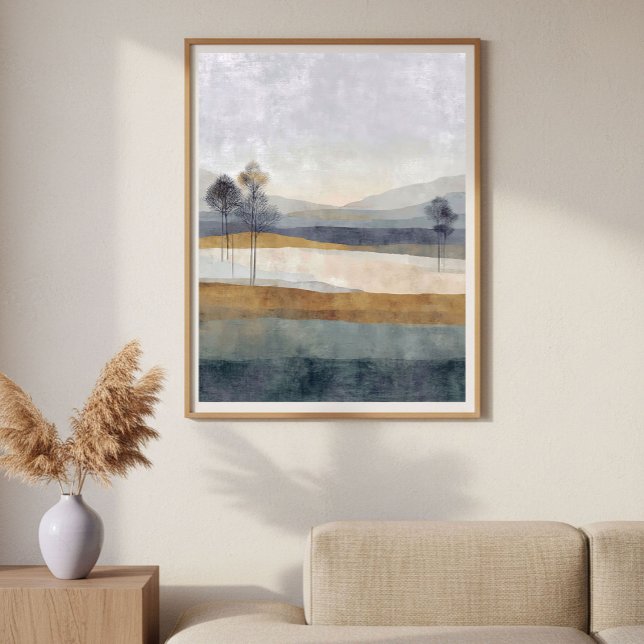 Sparse Trees Horizon Minimal Abstract Landscape Poster (Von Creator hochgeladen)