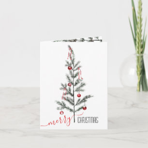 Sparse Twig Tree Red Ornaments Frohe Weihnachten