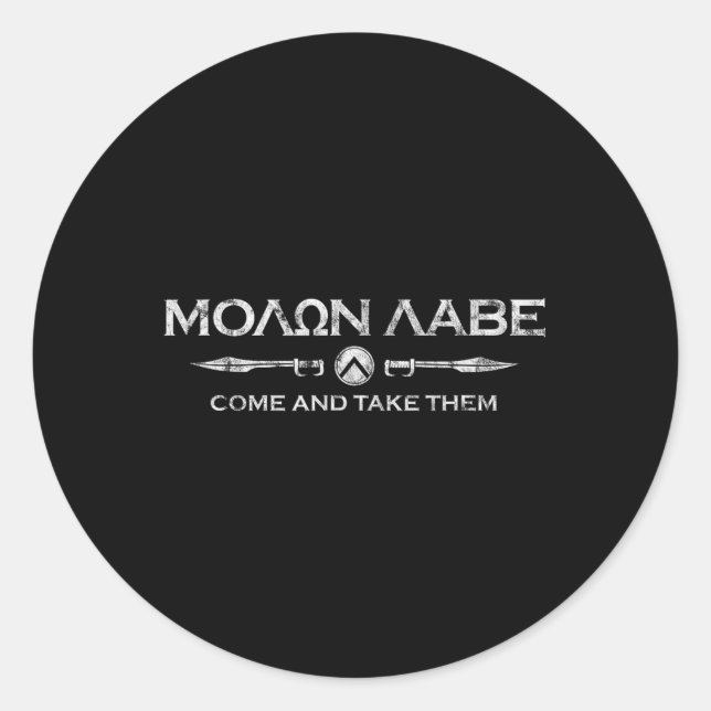 Sparta Gym und Fitness - Molon Labe Runder Aufkleber (Vorderseite)