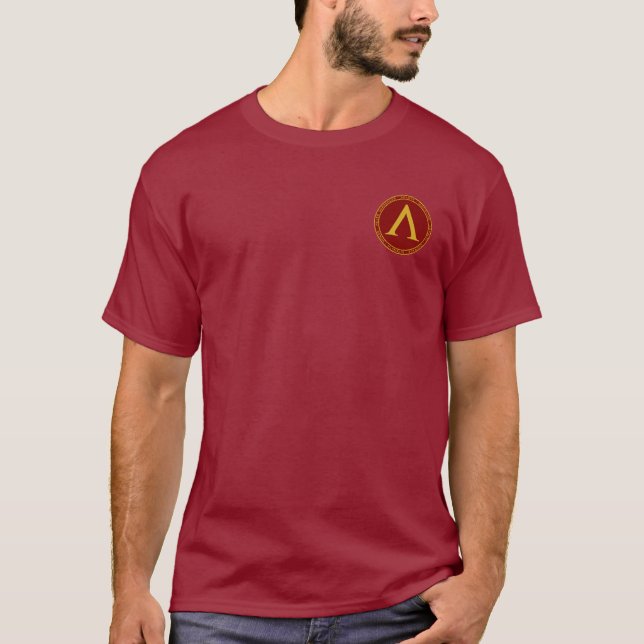 Sparta-Kastanienbraun u. Goldlambda-Siegel-Shirt T-Shirt (Vorderseite)