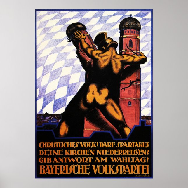 SPARTAKUS 1919 German Political War Propaganda Poster (Vorne)