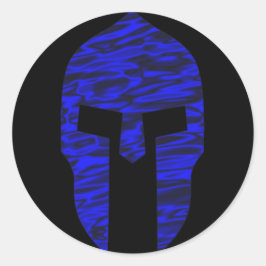 Spartan Blue Runder Aufkleber