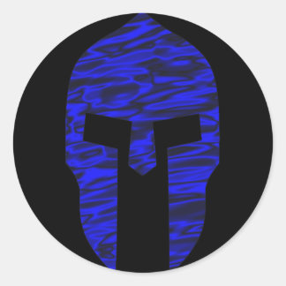 Spartan Blue Runder Aufkleber