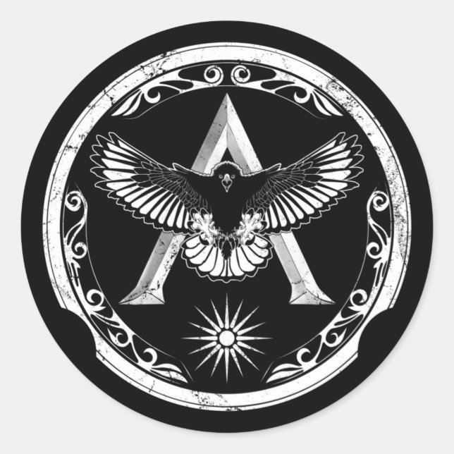 Spartan Eagle Greek Shield Classic Round Sticker (Devant)