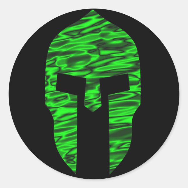 Spartan Green Runder Aufkleber (Vorderseite)