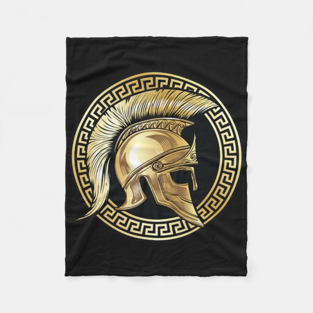 Spartan Helmet Gold Gladiator Sparta Griechisches  Fleecedecke (Vorderseite)
