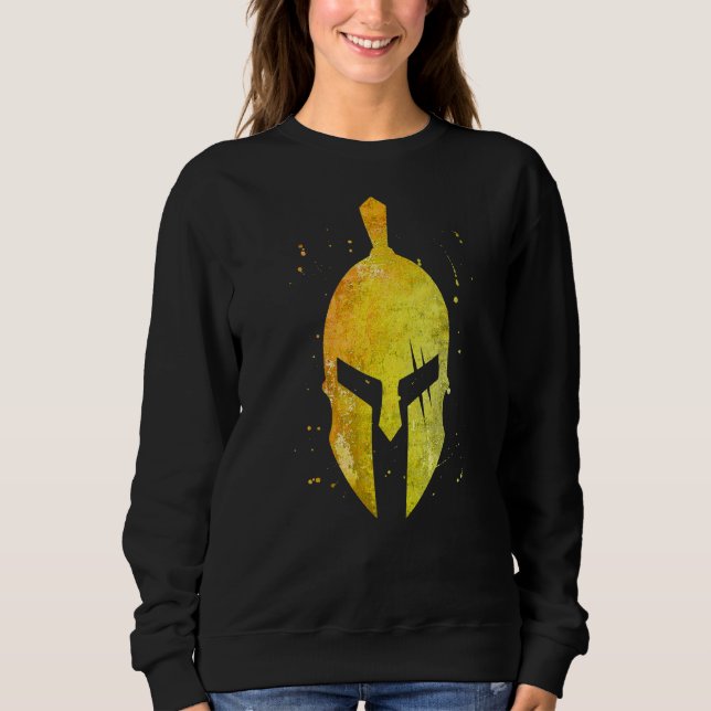 Spartan Helmet Symbol Gold Sparta Gladiator Workou Sweatshirt (Vorderseite)