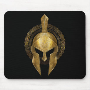 Spartan Helmet Warrior Gold Gladiator Sparta Griec Mousepad