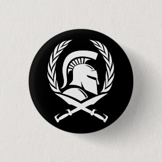 Spartan Helmet Wreath und Schwert Button