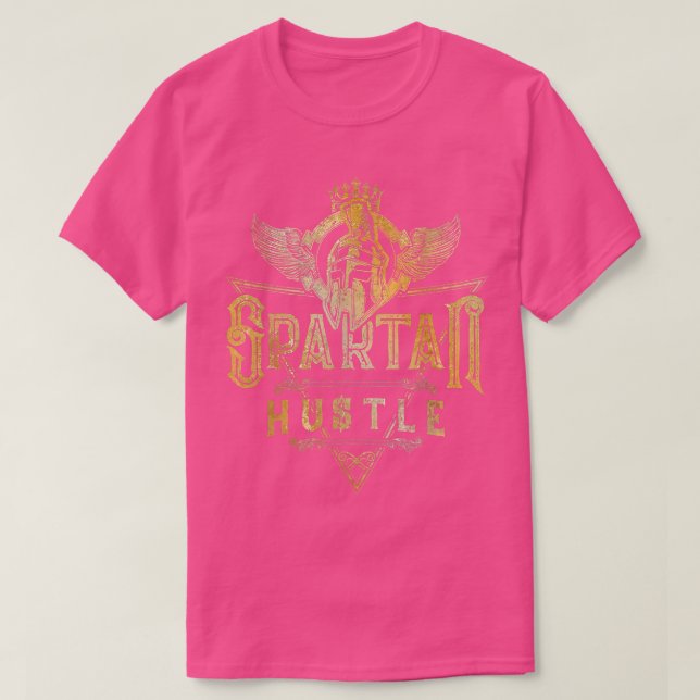 Spartan Hustle Gold Griechischer Helm Gym Sparta G T-Shirt (Design vorne)