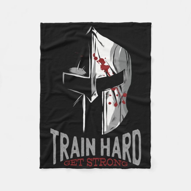 Spartan Sparta Helmet Gym Motivation Gift Fleecedecke (Vorderseite)