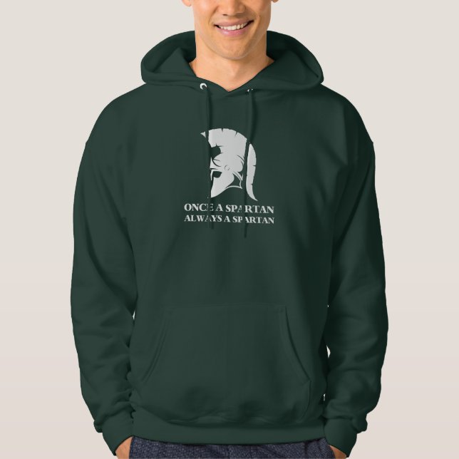 Spartan stark Einmal Spartan Immer spartanisch Hoodie (Vorderseite)