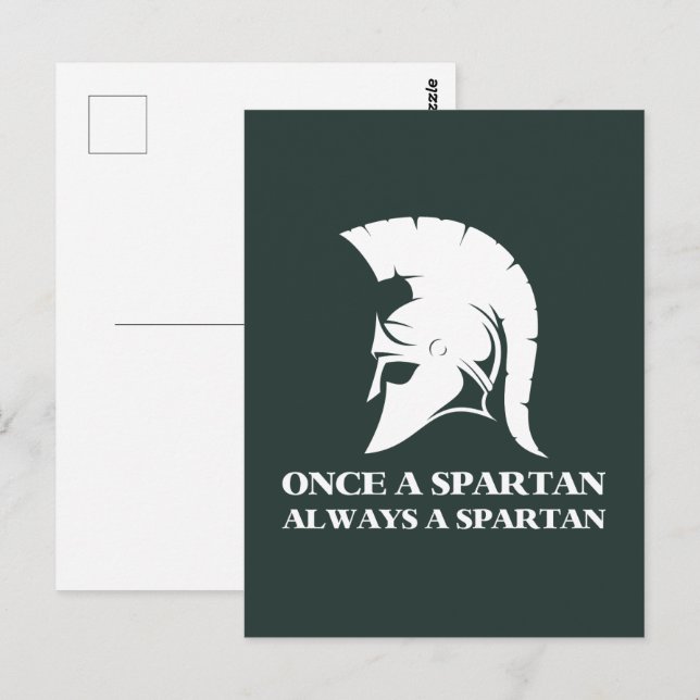 Spartan stark Einmal Spartan Immer spartanisch Postkarte (Vorne/Hinten)