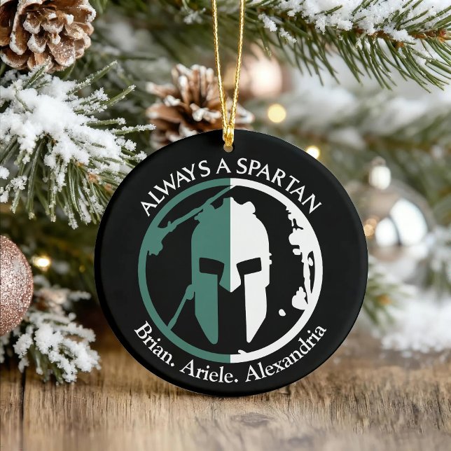 Spartan Strong Go Green personalisieren Keramik Ornament (Von Creator hochgeladen)