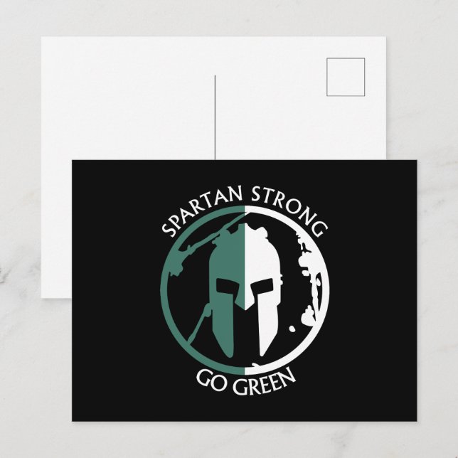 Spartan Strong Go Green Spartan-Krieger Postkarte (Vorne/Hinten)