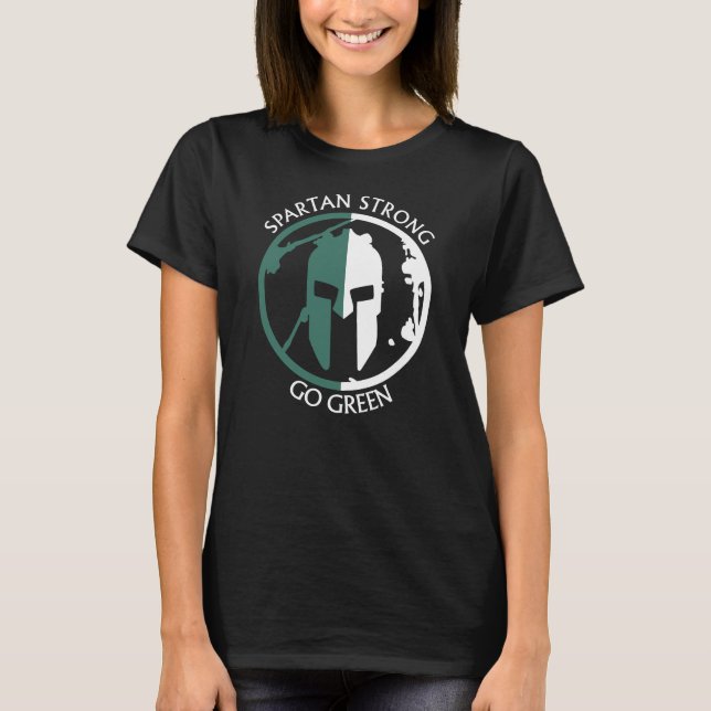 Spartan Strong Go Green Spartan-Krieger T-Shirt (Vorderseite)