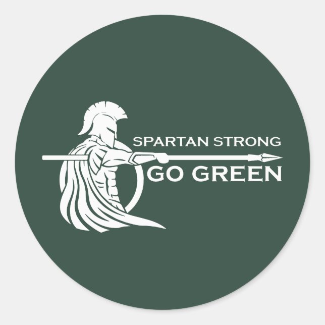 Spartan Strong Go Green Spartan Warriors Runder Aufkleber (Vorderseite)