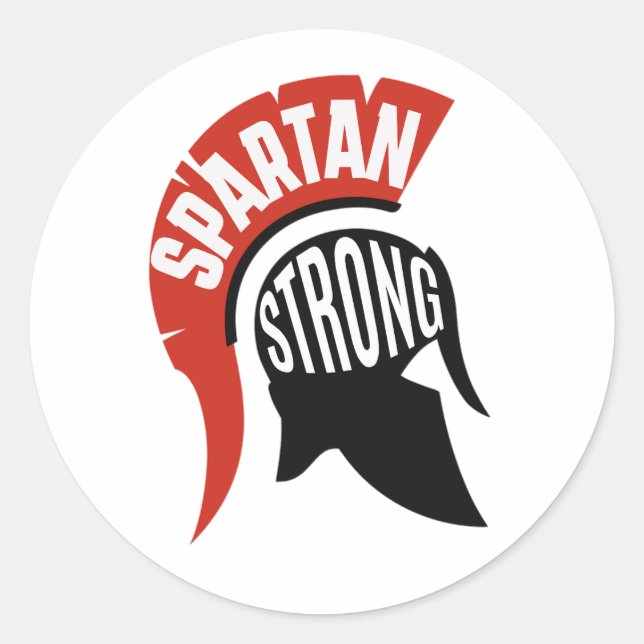 Spartan Strong Runder Aufkleber (Vorderseite)