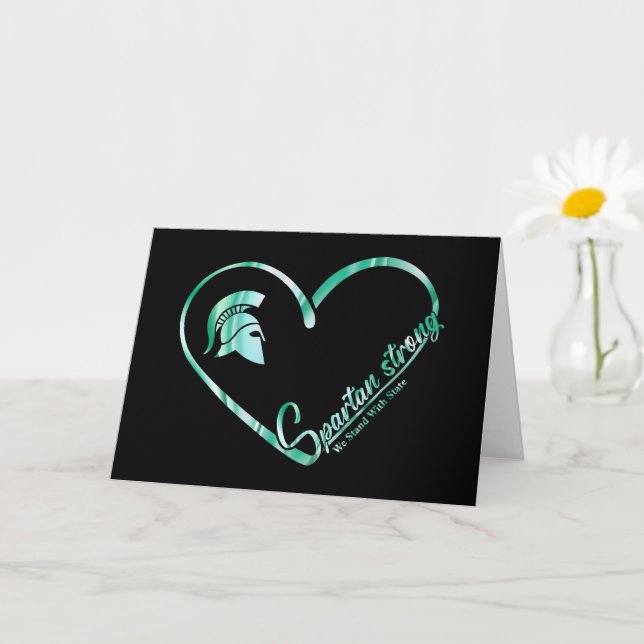 Spartan Strong Wir stehen mit Staat Spartan Logo Karte (Kleine Pflanze)