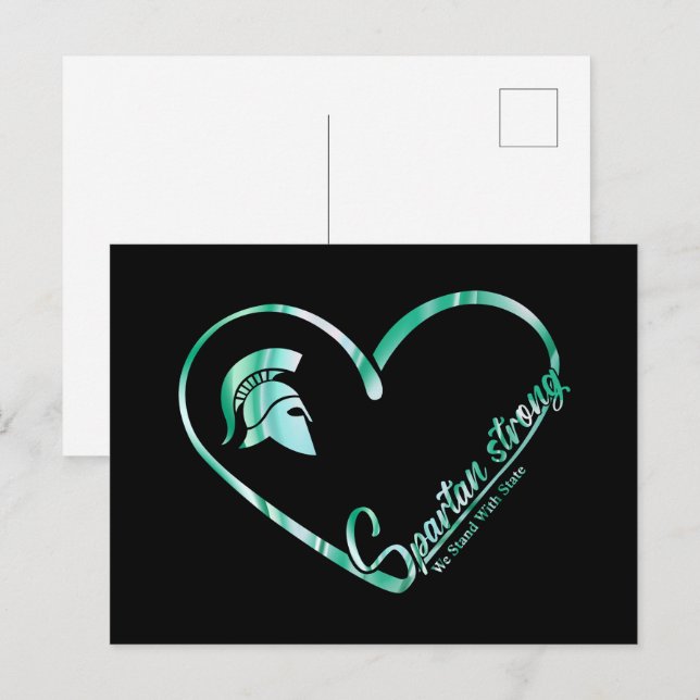 Spartan Strong Wir stehen mit Staat Spartan Logo Postkarte (Vorne/Hinten)