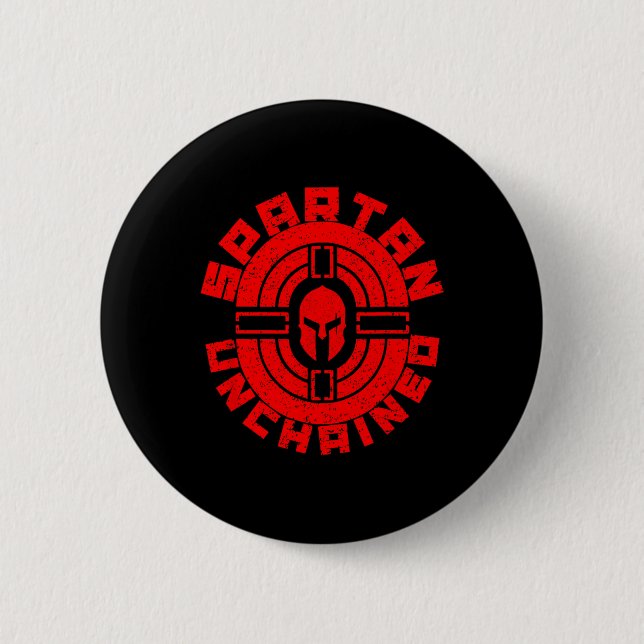 Spartan Unchached Bodybuilding Warrior Race Gym Button (Vorderseite)