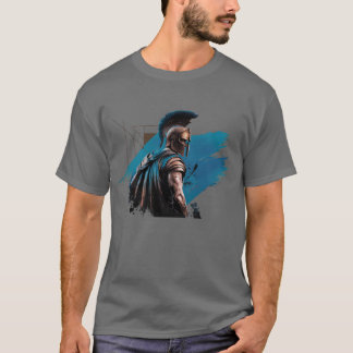 Spartan Warrior in Blue T-Shirt