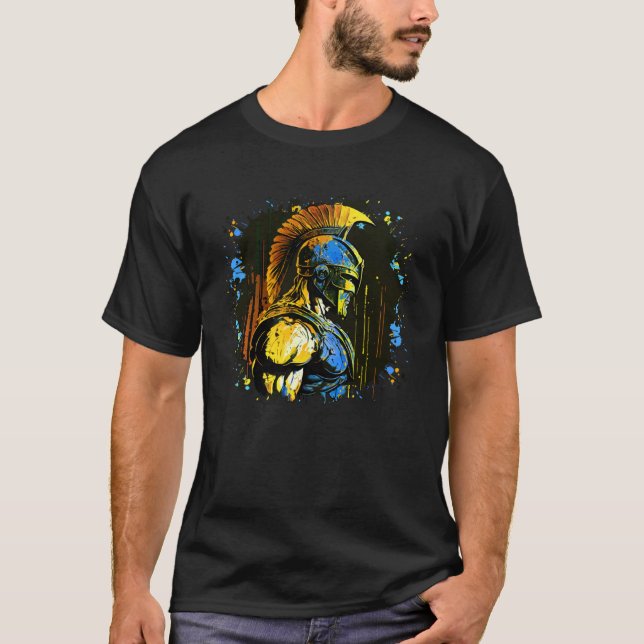 Spartan Warrior Workout Fighter Gladiator Gy T-Shirt (Vorderseite)