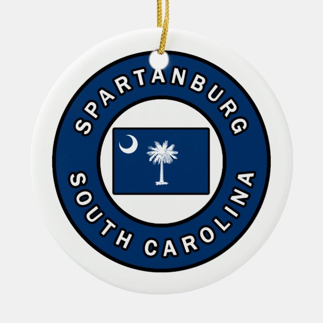Spartanburg South Carolina Keramik Ornament (Vorne)