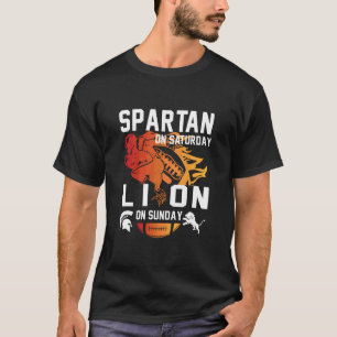 Spartaner am Samstag Löwe am Sonntag Lustige Fraue T-Shirt