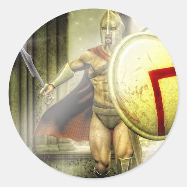 Spartaninruder Runder Aufkleber (Vorderseite)