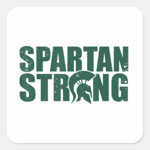 Spartanisch stark, Trainings- und Fitnessstudio-Tr Quadratischer Aufkleber