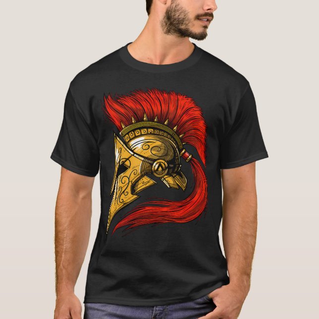 Spartanischer Helm T-Shirt (Vorderseite)