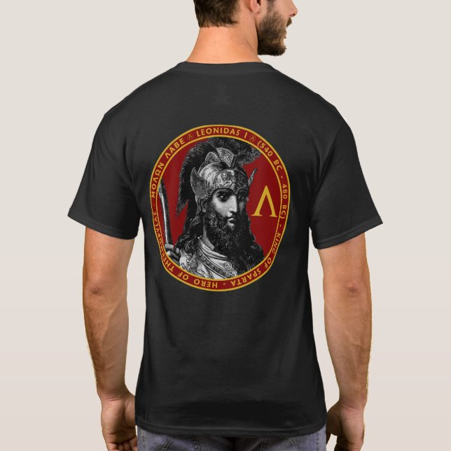 Spartanisches Shirt König-Leonidas I Portrait Seal (Rückseite)