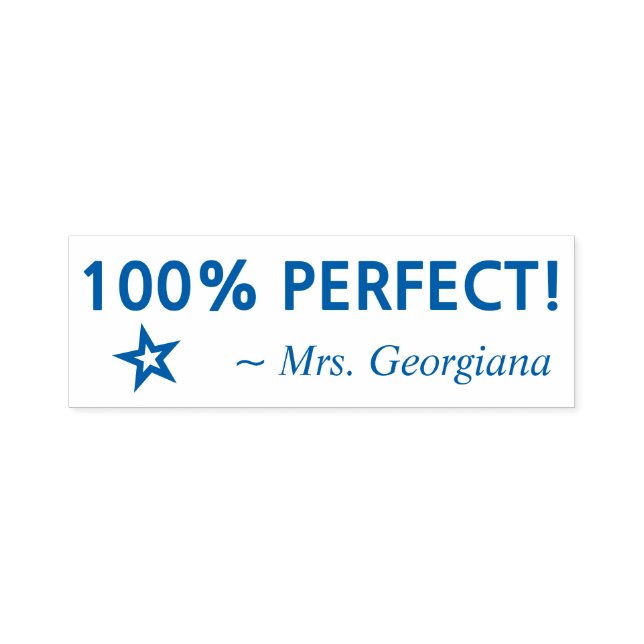 Spaß "100% PERFEKT!" Erzieherin Rubber Briefmarke Permastempel (Design)
