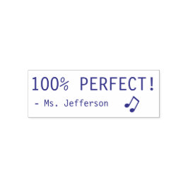 Spaß "100% PERFEKT!" + Teacher's Name Rubber Brief Permastempel