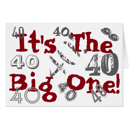 Spaß, 40. Geburtstag, Lose 40s', grau, rot, weiß Karte