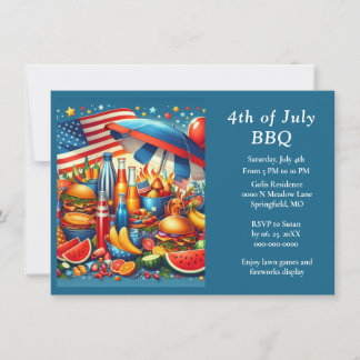 Spaß 4. Juli Red White Blue Einladung