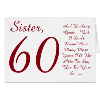 Der 60 Geburtstag Schwester Gruß & Mitteilungskarten Zazzle.ch