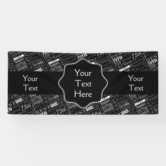 Spaß-75. Geburtstags-Party-personalisiertes Banner (Horizontal)