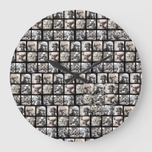 Spaß 9 Foto-Collage-Bilder Große Wanduhr