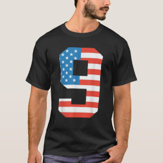 Spaß 9. Geburtstag US-Flagge 4. Juli Junge T-Shirt