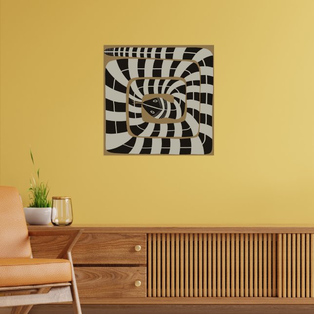Spaß Abstrakt gestreifte Schlange Erddünn braun ne Poster (Wohnzimmer 2)
