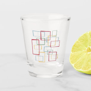 Spaß Abstrakte Plätze farbenfroh Mitte des Jahrhun Schnapsglas