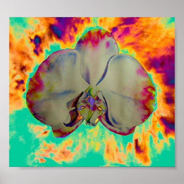 Spaß abstrakte tropische Blumenorchid Poster (Vorne)