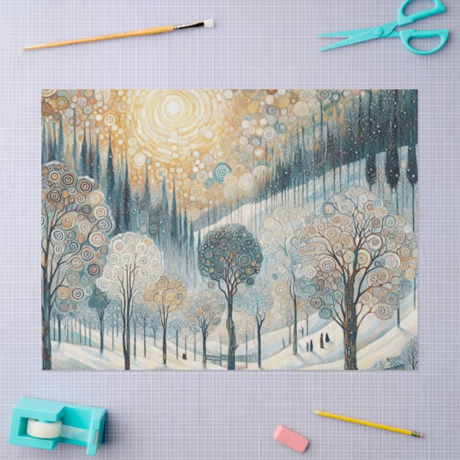 Spaß Abstrakter Winter Wunderland Kunst, Dichtung  Seidenpapier (Basteln)