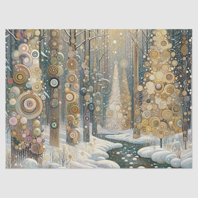 Spaß Abstrakter Winter Wunderland Kunst, Dichtung  Seidenpapier (Vorderseite)