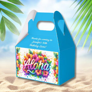 Spaß Aloha Tropischer Geburtstag Luau Blau Geschenkschachtel