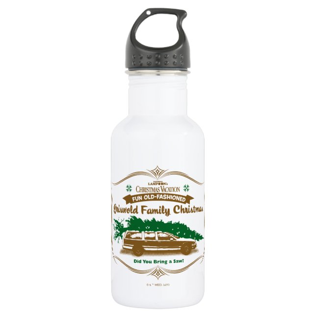 Spaß Alt-modische Griswold-Familie Weihnachten Edelstahlflasche (Vorderseite)