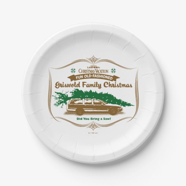 Spaß Alt-modische Griswold-Familie Weihnachten Pappteller (Vorderseite)